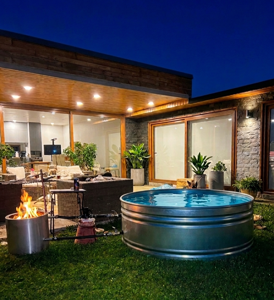 Piscina & Hot Tub Oasis Dual: Tu Spa Todo el Año (Sistema a Leña)